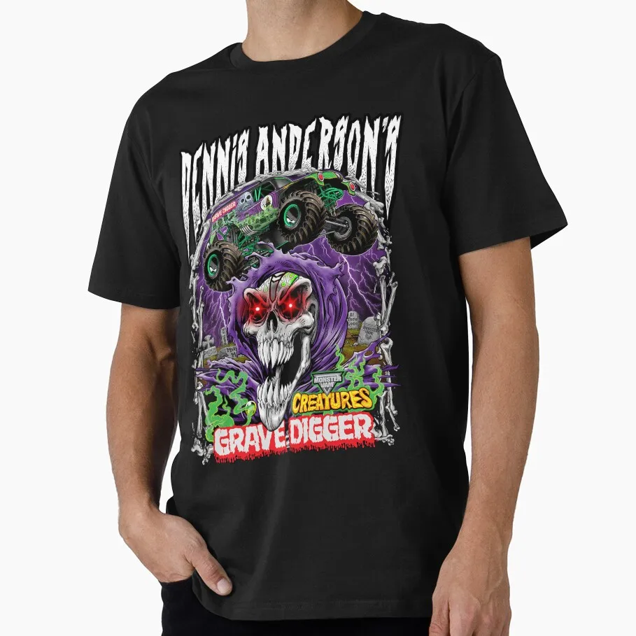 Monster Truck sport Grave Digger Rock Band T Shirt Vintage German Power Metal Graphic Print Unisex  Short Sleeve Heavy Metal Fan
