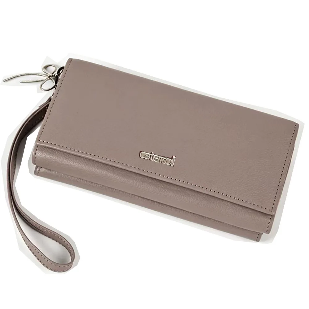 Casual Genuine Leather Wallet Women Real Cow Leather Wristlet Purse Ladies Zipper Coin Phone Holder Clutch Handbag 2026 New
