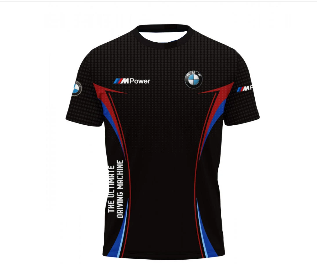 

Футболки для вождения мотоцикла BMW Ultimate Racing для мужчин и женщин, спортивная рубашка с рукавами и круглым вырезом, дышащая, быстросохнущая мото рубашка