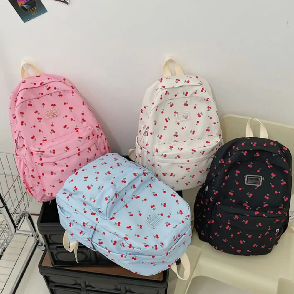 

Nylon Fresh Girl Student Backpack Large Capacity Anti-theft Student School Bags Multifunction Mochila Small Flower Schoolbag