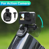 Motorcycle Windshield Mount Clamp Aluminum Clip For GoPro 13 12 Insta360 X5 Ace For DJI Osmo 360/Action 5 Pocket 3 Accessories