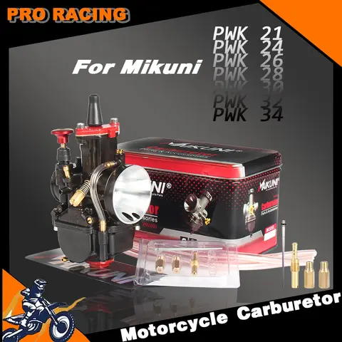 미쿠니 마이쿠니 PWK 카브레타 부품 스쿠터용 범용 카브레타 21 24 26 28 30 32 34mm, 파워 제트 오토바이 ATV