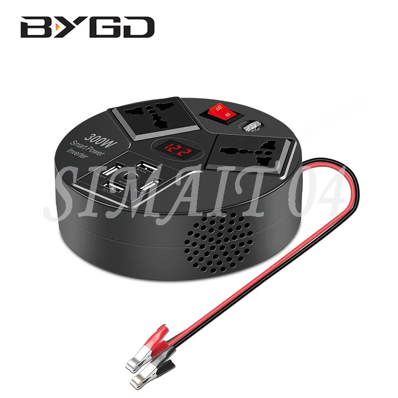 

Многофункциональный автомобильный инвертор BYGD 300W 12В/220В с цифровым дисплеем и USB-портом
