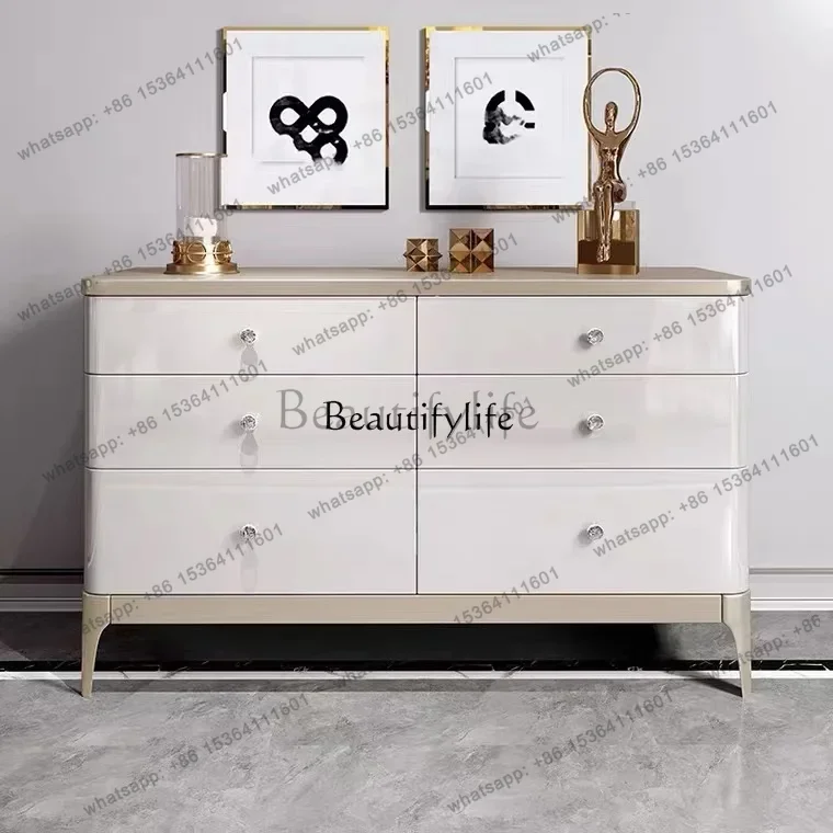 

X4 ls 35 American solid wood dining side cabinet Modern light luxury foyer Entry porch cabinet Villa restaurant