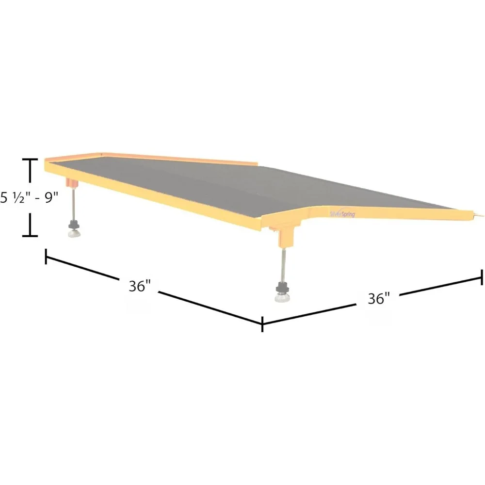 36" L  Aluminum Adjustable Solid Wheelchair Threshold Ramp, 400 lb. Weight Capacity