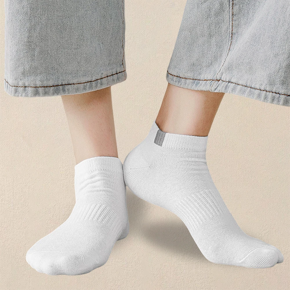 5 Pairs Men Minimalist Ankle Socks Fashionable Versatile Breathable Socks Comfortable Antibacterial Odor Resistant Casual Socks