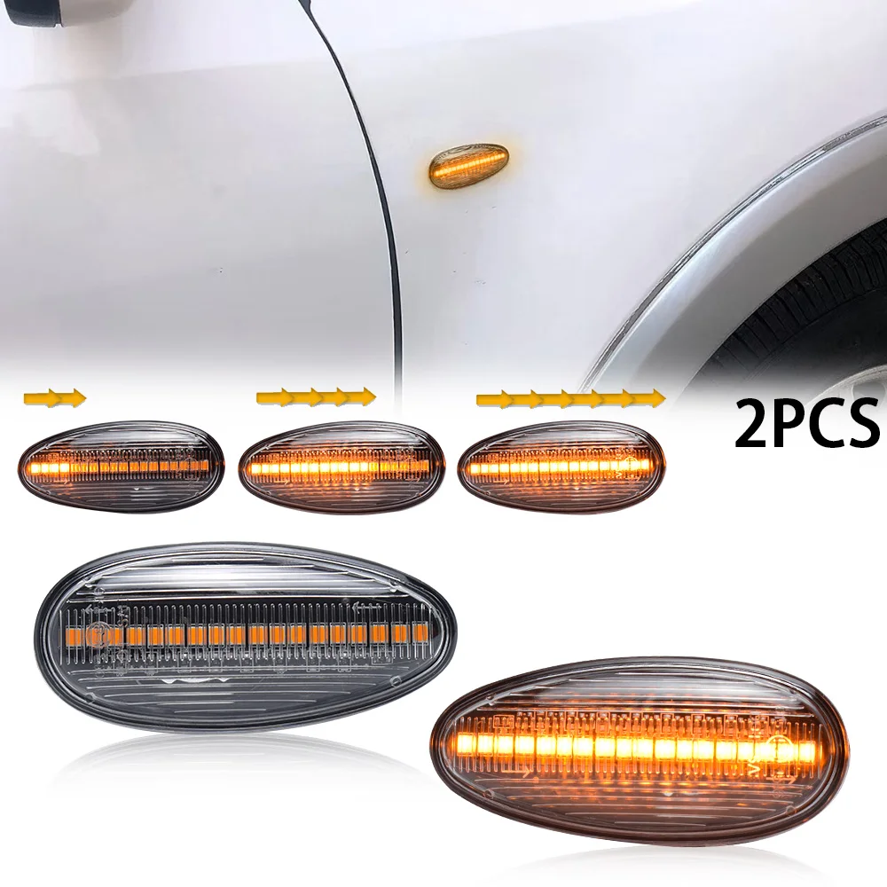 

2X Dynamic LED Side Marker Turn Signal Repeater Flowing Flash Light For Mitsubishi Pajero/Montero Sport (K9) 1997-2008
