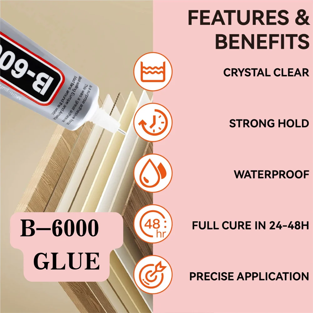 Bulaien B6000 15/25/50/110ML Clear Contact Phone Repair Adhesive B-6000 Multipurpose DIY Glue With Precision Applicator Tip