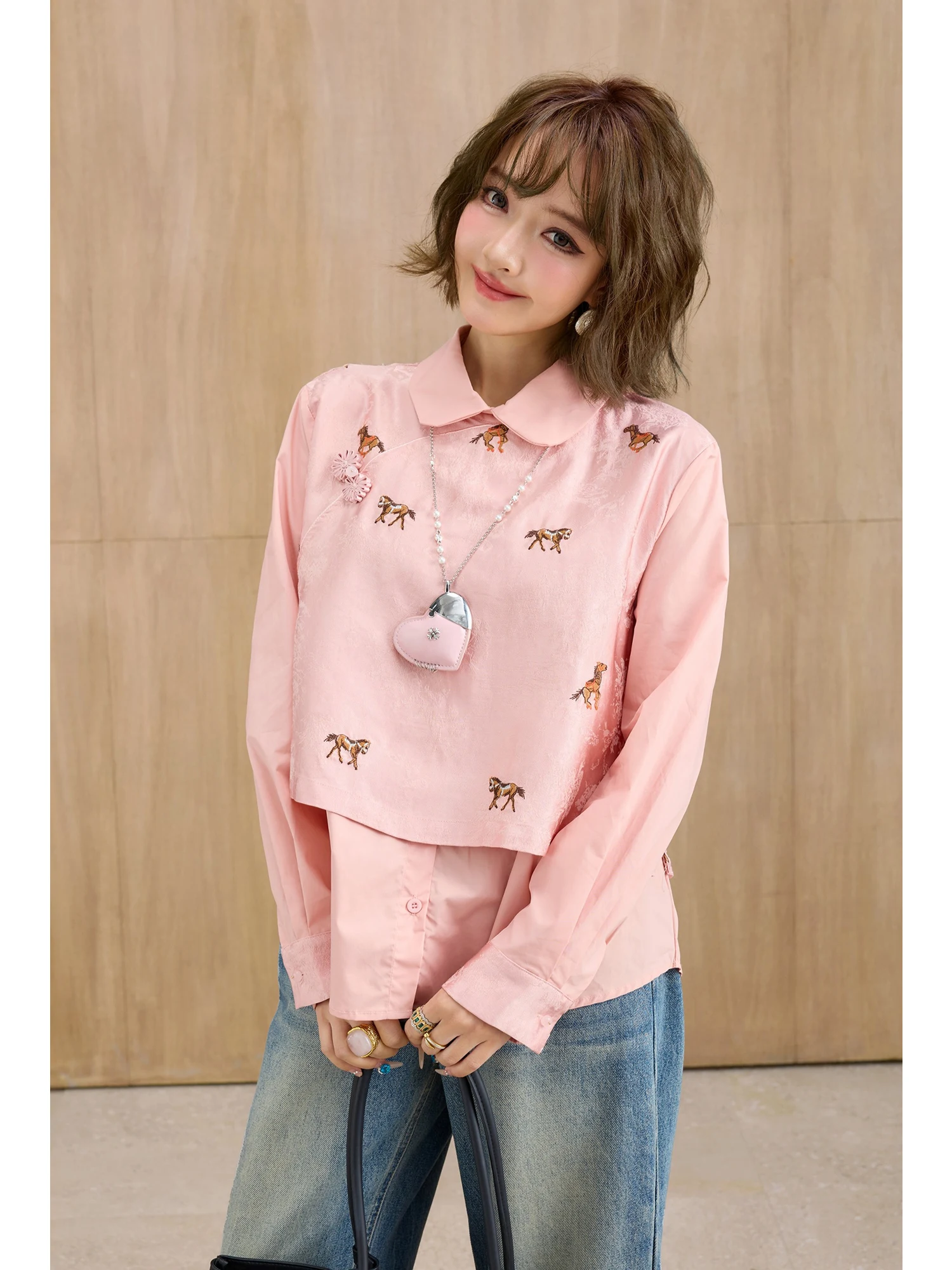 

Жилет MIUCO в стиле ретро с китайским дизайном, имитация двухслойности, с вышитым воротником и пэчворком, женский, модный, теплый, с анималистическим принтом