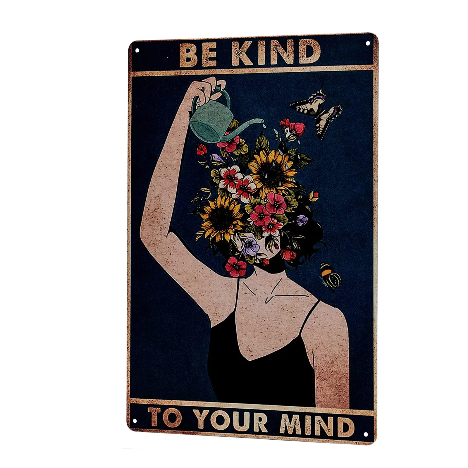 Vintage Room Decor Wall Decor - Be Kind to Your Mind Metal Tin Sign Boho Decor Sign Boho Room Office Home Decor 8X12Inch New