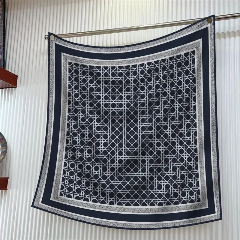 Franse 90 cm nieuwe Parijs kaart twill zijde dames zakelijke decoratie zonnebrandcrème sjaal grote vierkante sjaal hoofddoek