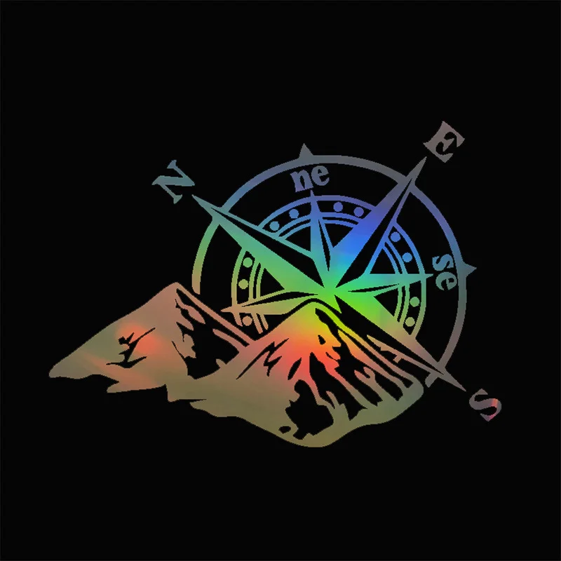 

Mountain Compass Car Motorcycle Sticker Adventure Sports Style Auto Body Window Styling Decoration Laser Decals Car Accessories