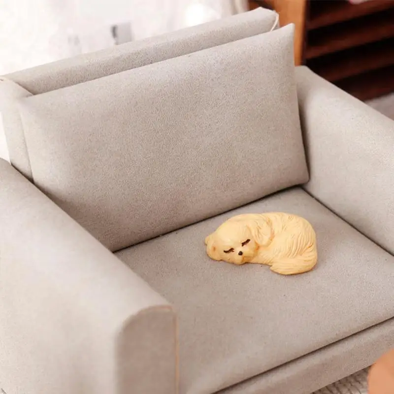 1 Set Accessori per casa delle bambole 1:12 Cuccia in miniatura Casa per animali domestici Gatto e cane Ornamento Mobili Modello Decor Toy
