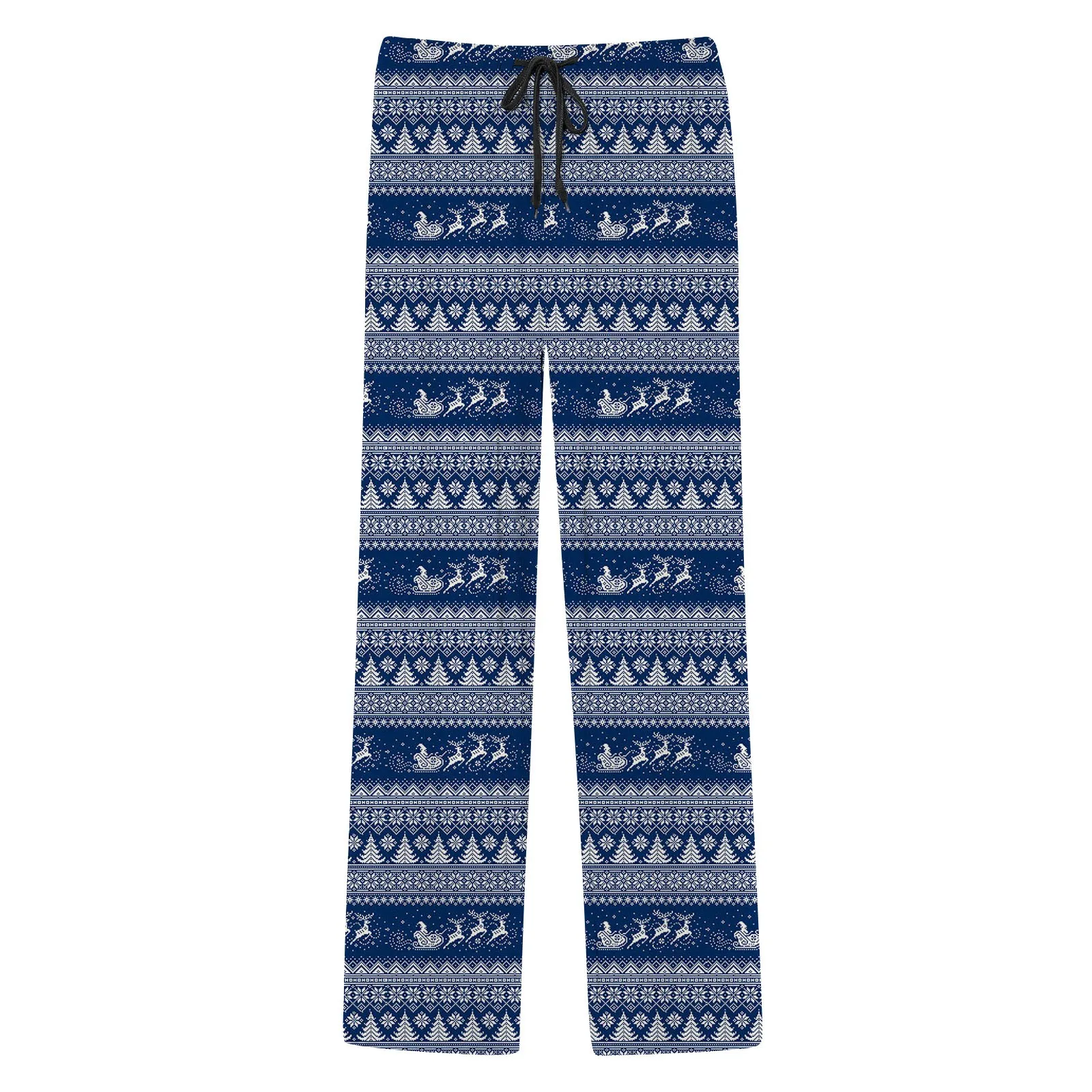 Autunno inverno albero di natale stampato Mens capodanno Plaid lunghezza intera lungo pigiameria maschile Harajuku allentato coulisse Pj Bottoms