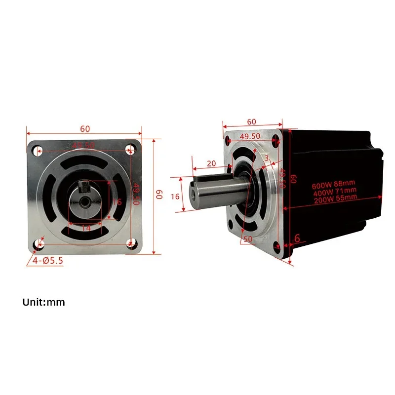 Permanent‑Magnet Synchronous Brushless Motor Kit 400W‑750W‑1000W Constant‑Torque 3000RPM With Matching Driver Controller