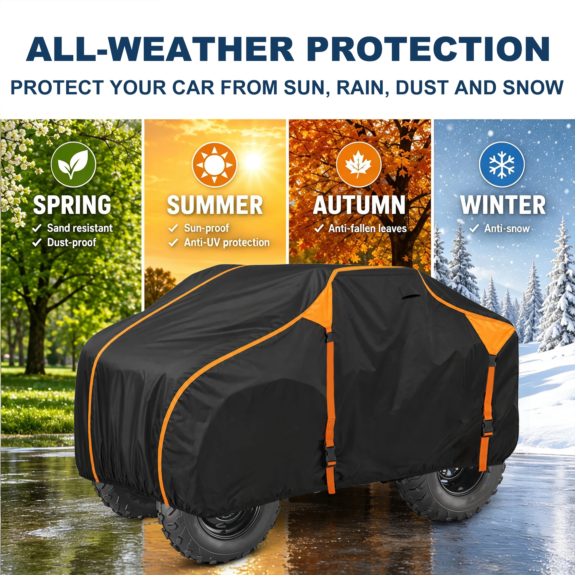 Uxcell Waterproof ATV Cover For Honda Four Trax Rancher 420 2007-2026 4 Wheelers Quad Bike ATV Cover Dustproof Protector Covers