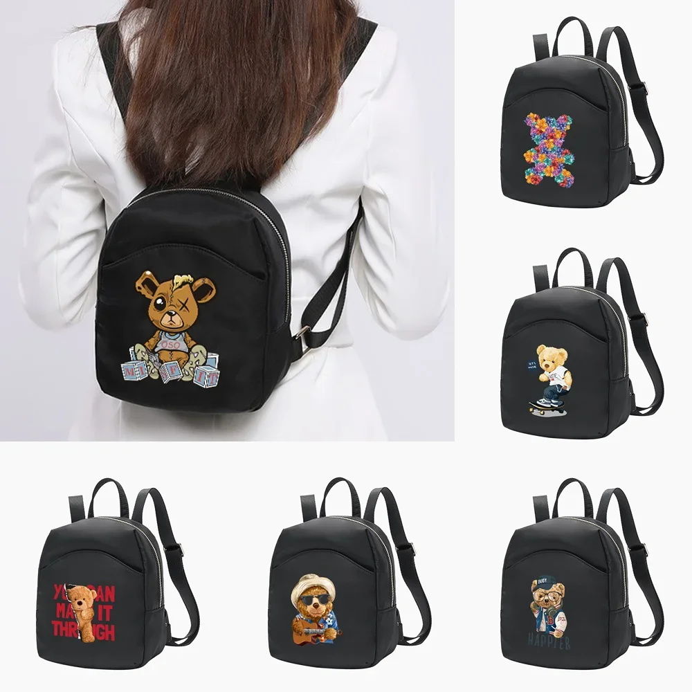 Backpack Ladies Mini Backpacks Casual Travel Women Small Daypack Organizer Bear Pattern Series Student Bags Leisure Fashion