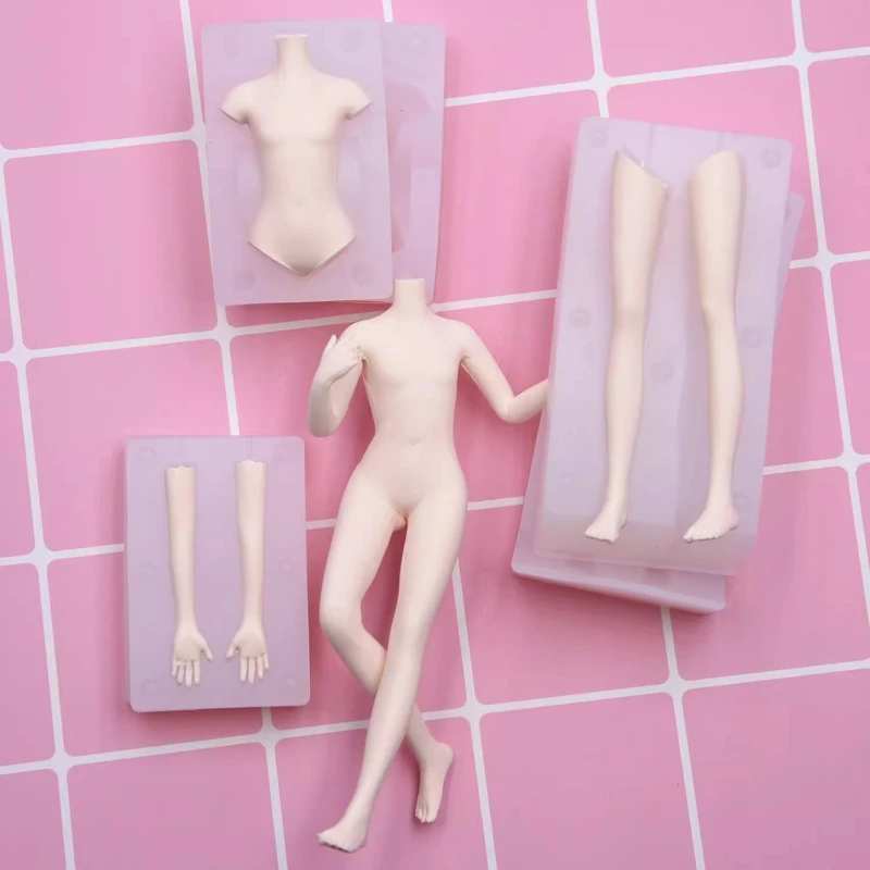Pottery Body Silicone Mold Handmade DIY Ultra-light Clay Stone Plastic Clay Making Cartoon Character Miniature Statue Body Mold