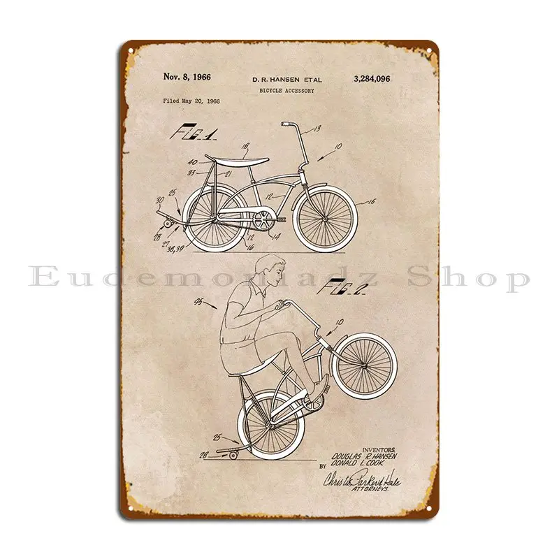 

Patent Art Hansen Bicycle Accessory 1966 Metal Sign Bar Club Living Room Designs Plaques Tin Sign Poster