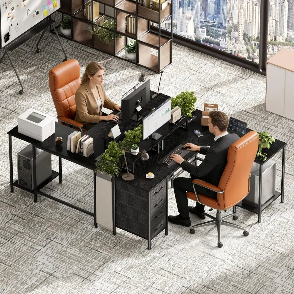 59 Inch L-Shaped Desk with Power Outlets: Ideal for Multi-Purpose Use and Gaming