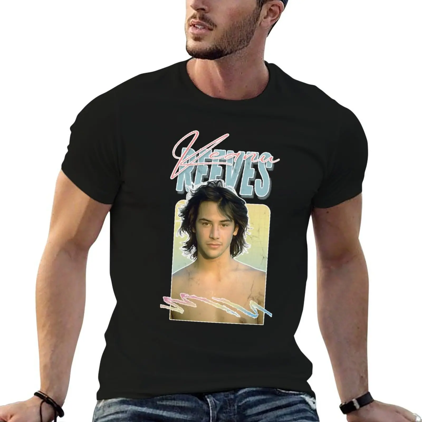 

Day Gift Keanu Handsome Reeves Male Actor Cute Gifts T-Shirt cotton t shirt man mens graphic t shirts T-Shirt