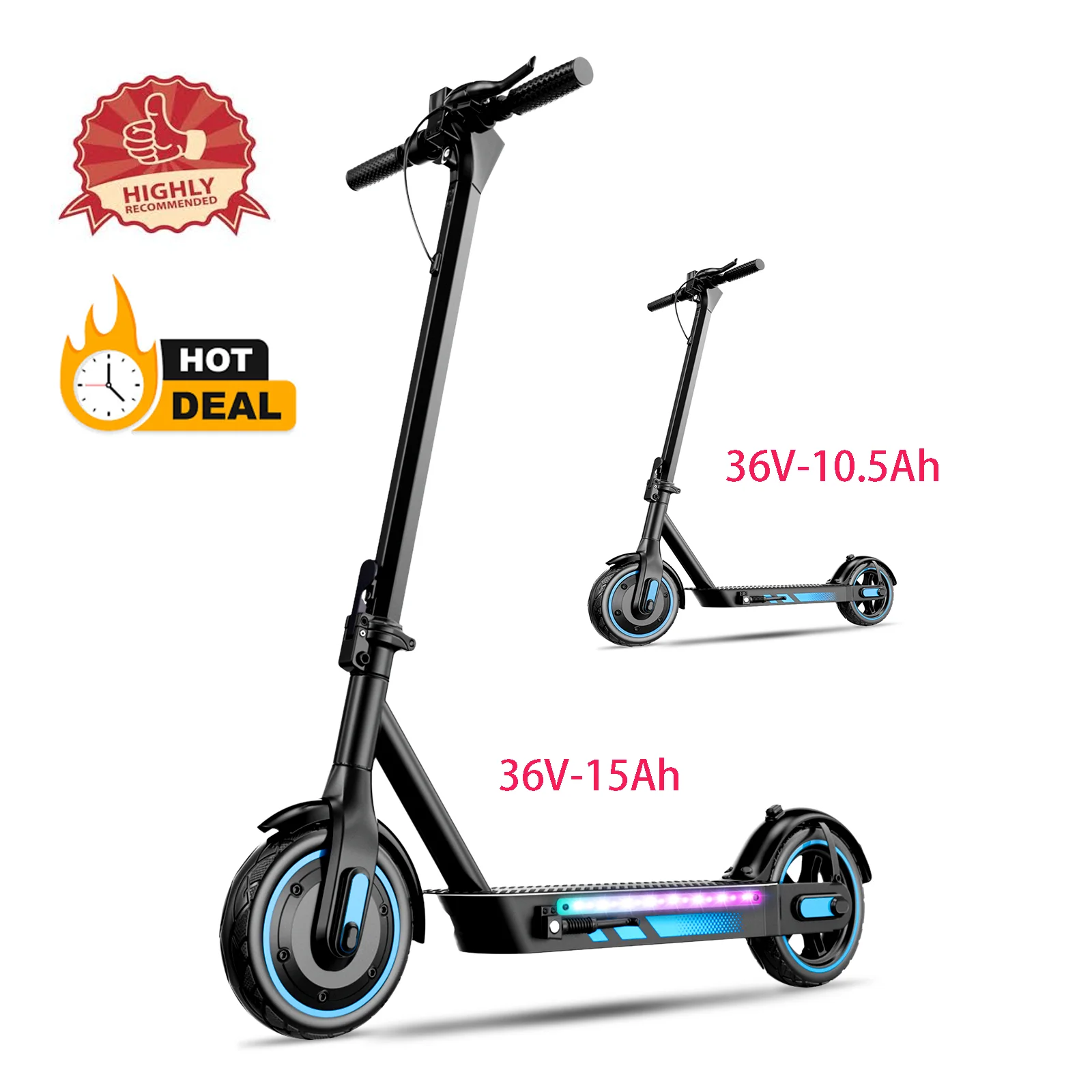 

Electric scooter 36V 10.5/15 AH 10 inch tire foldable easy to carry adult remote smooth ride