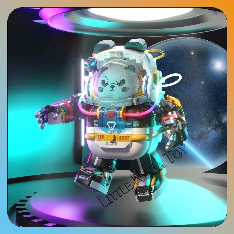 

Zhegao 662021 Mini building blocks, trendy toys, space panda, movement, lightweight version, creative decoration, assembly, toys