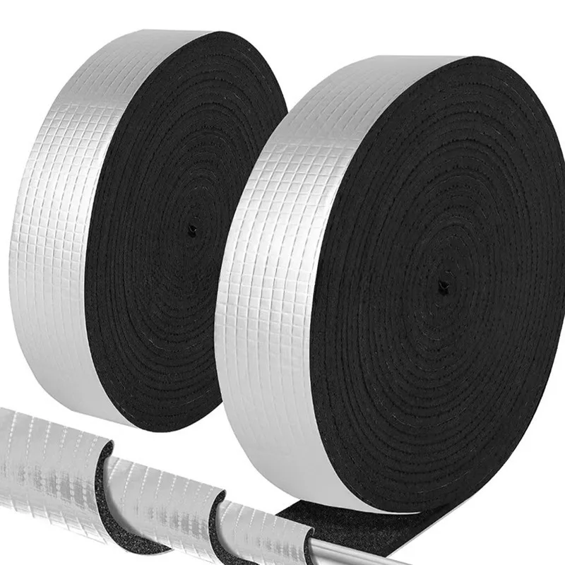 

For Outdoor Winter Freeze Protection Hot Cold Water Pipe Wrap Aluminum Foil Pipe Insulation Tape Self Adhesive Fire Retardant