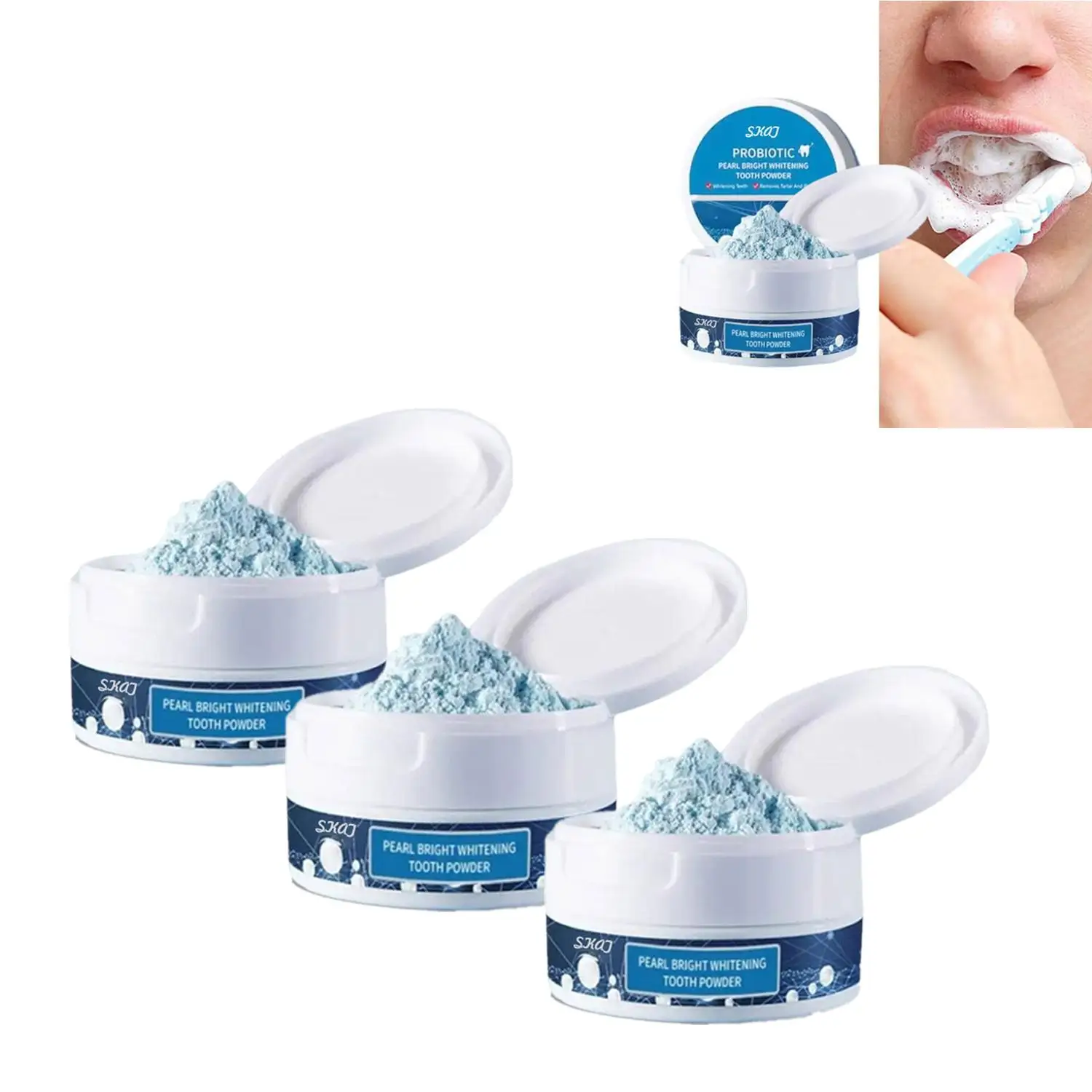 

3X Teeth Whitening Powder Pearl Essence Remove Stains Natural Dental Toothpaste Against Dental Caries Dental Tooth Cleaning Tool