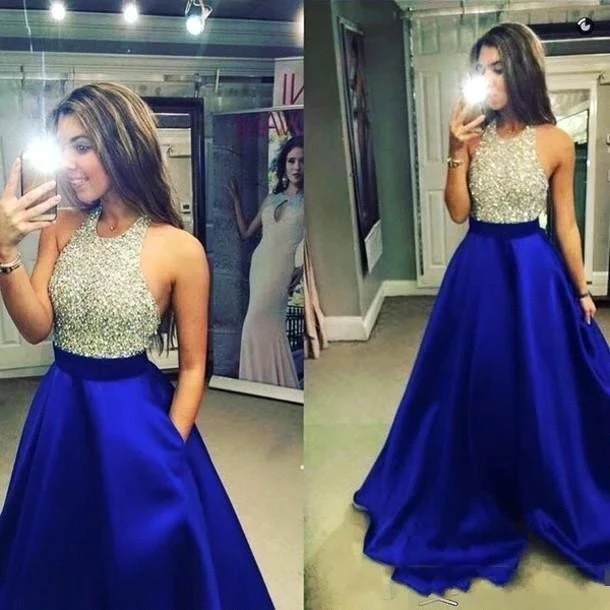 

ANGELSBRIDEP High-Neck Evening Party Gowns Vestidos de festa Sparkly Beading Sequined Special Occasion Prom Pageant Dresses HOT