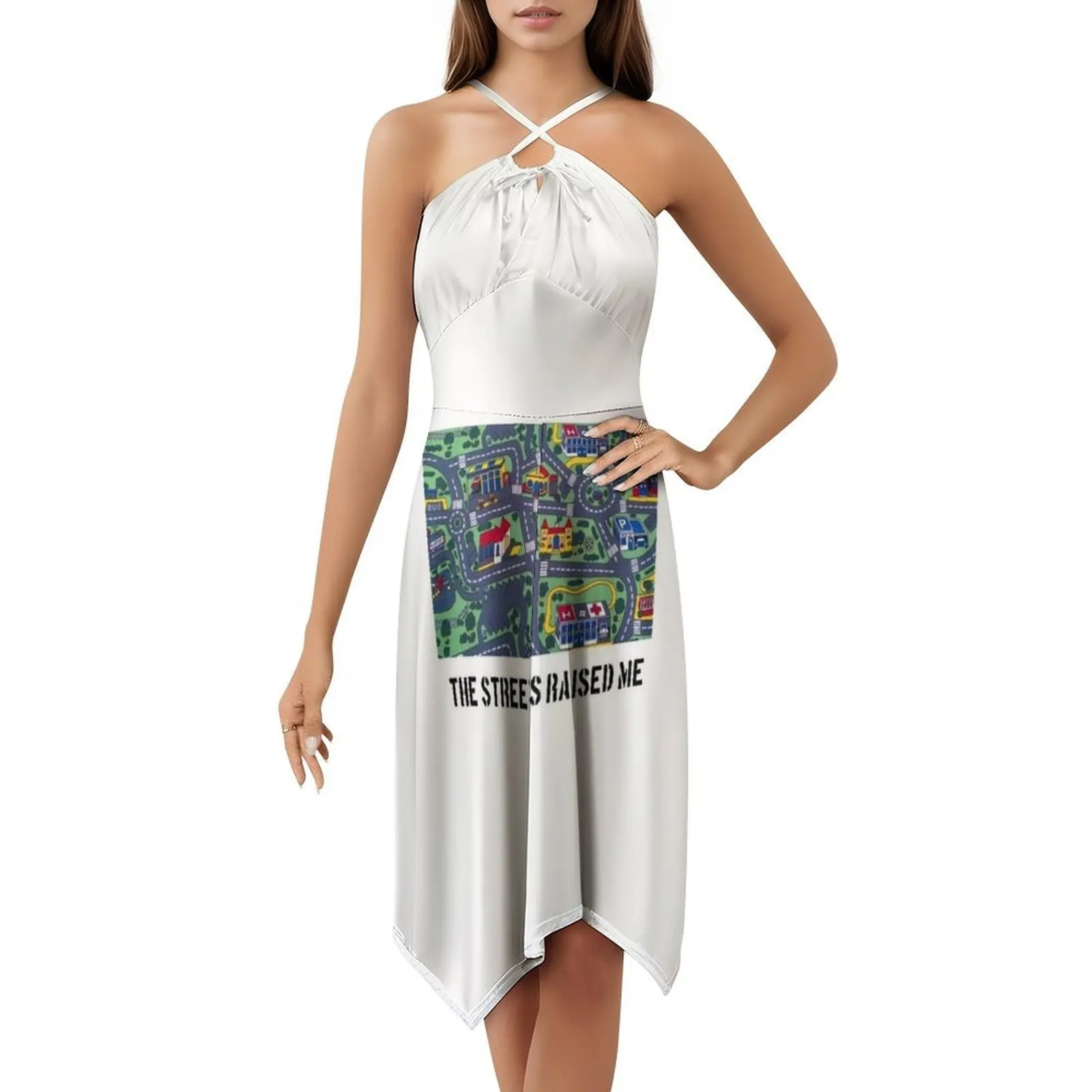 Les rues me lève-moi. Tapis de jeu rétro pour femmes, robe élégante à encolure en cœur, robe de soirée d'été, jouet, jeu rétro