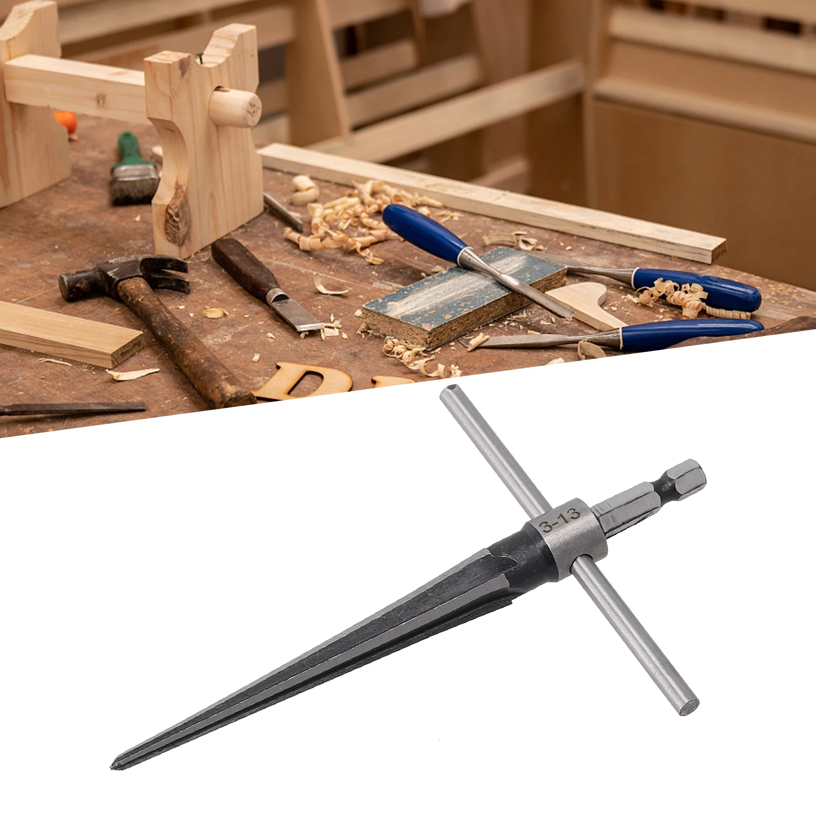High Quality 1pc Wood Sink Holes Chamfers For Taper Hole On The Wood Board Hand Held Reamer 45# Steel Hand Held Reamer Hex Shank