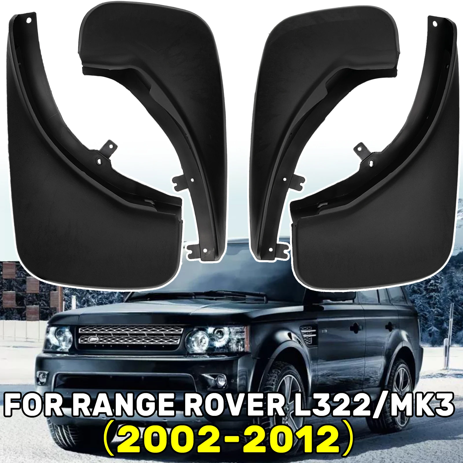 4Pcs Set Mud Flaps Splash Guards Mudguards Car Fender Protection Accessories Body Kit For Land Rover Range Rover L322 2002-2012