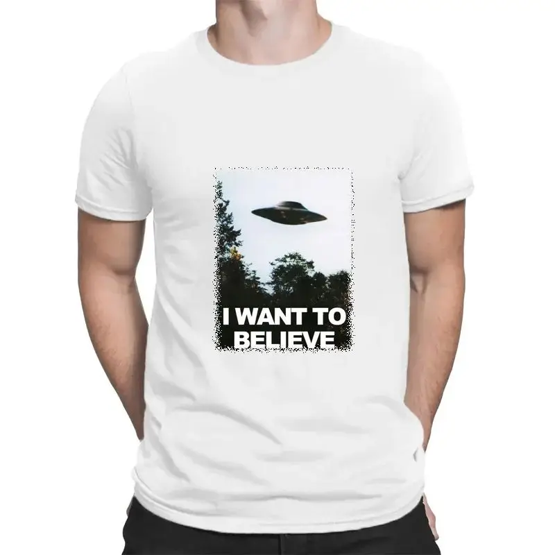 X-files I want to Leave T-shirt Men's Top T-shirt Clown Believe Mulder Christmas Casual Men's and Women's all-purpose Tshirt