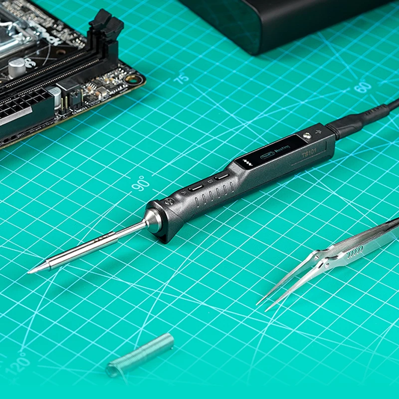 Miniware TS101 Soldering Iron Electric 65W Temperature Programmed LCD New Upgraded TS100 With Soldering Tip Set