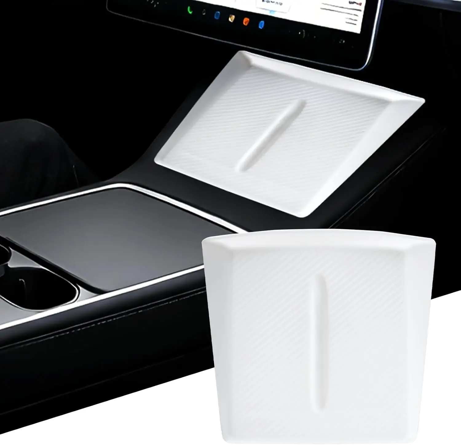 

Premium Soft For Tesla Model Y Juniper 2025 2026 Wireless Charging Pad Center Console Anti Slip Silicone Mat Car Accessories
