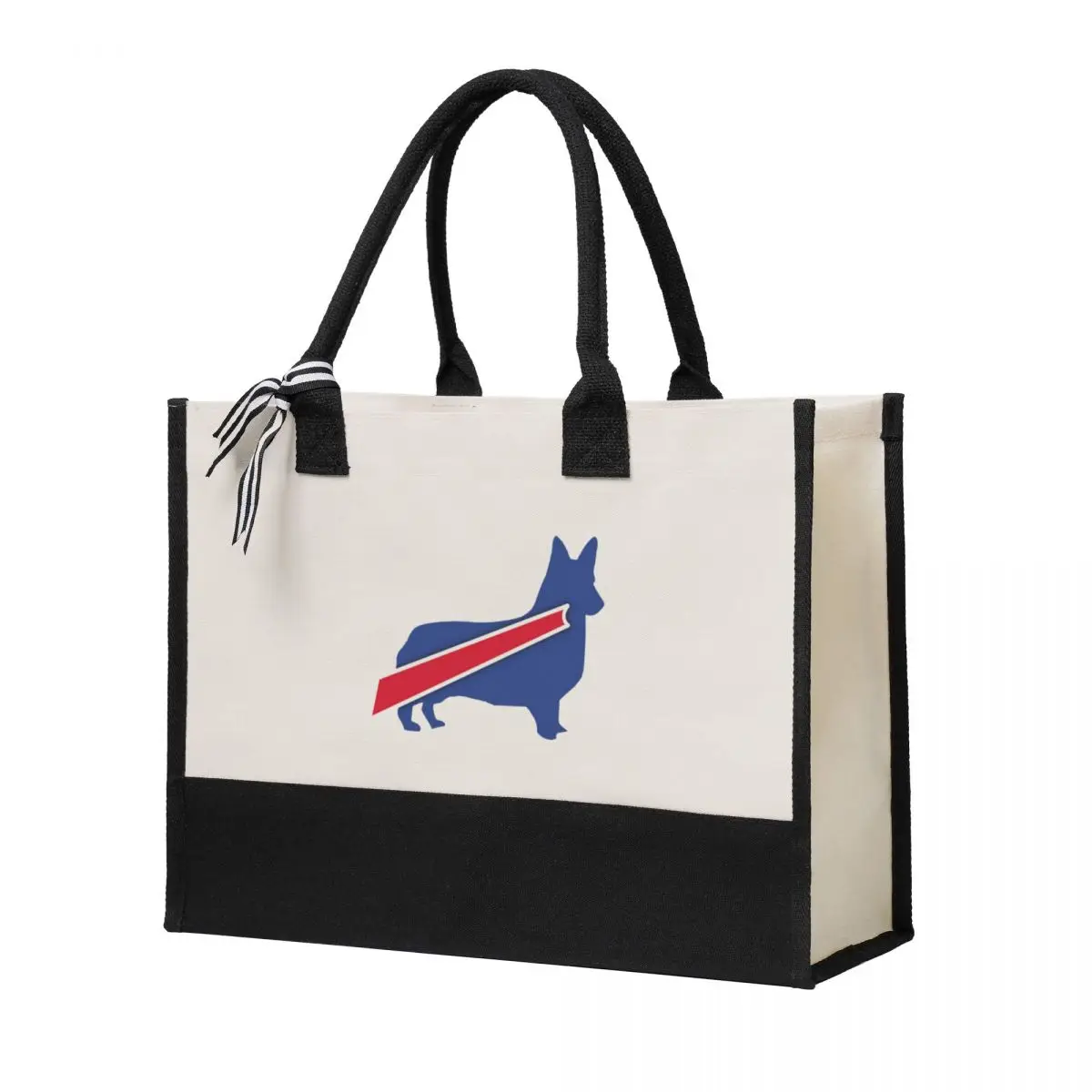 

Canvas Gift Shopping Bag Buffalo Bills Corgi Canvas Large Capacity Bag Customizable Quality Gifts