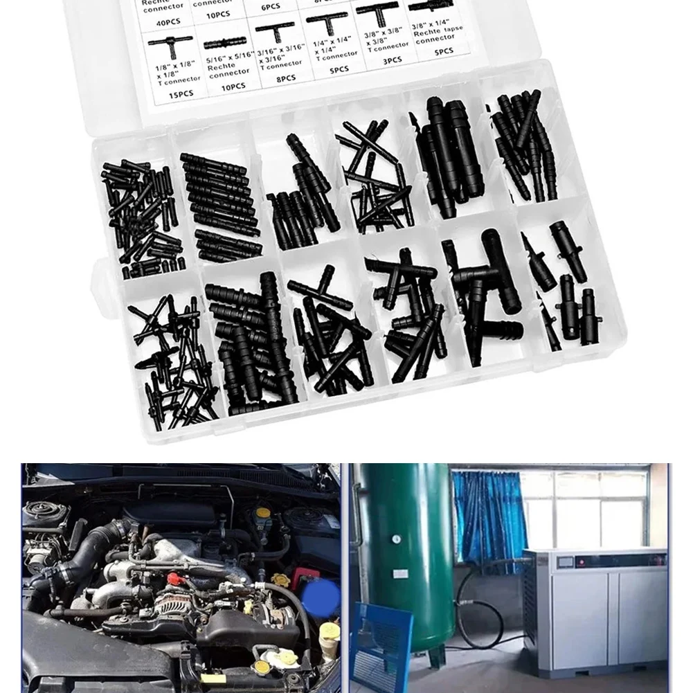 

128PCS Car Vacuum Connector Assortment Kit Tee Fittings For Automotive Car Truck Interior Trim Hose Line Repair Tool Nylon