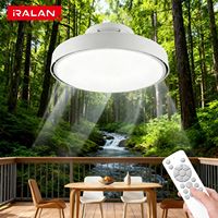 LED Ceiling Lamp Fan Dimmable Ceiling Chandelier Invisible Bladeless Ceiling Fan with Light Remote Control Bedroom Electric Fans