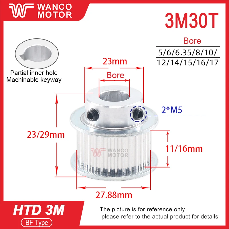HTD 3M Synchronous Wheel 3M Belt Pulley 30Teeth 32Teeth 35Teeth 36Teeth 38Teeth HTD3M 30T 32T 35T 36T 38T HTD3M Timing Pulley