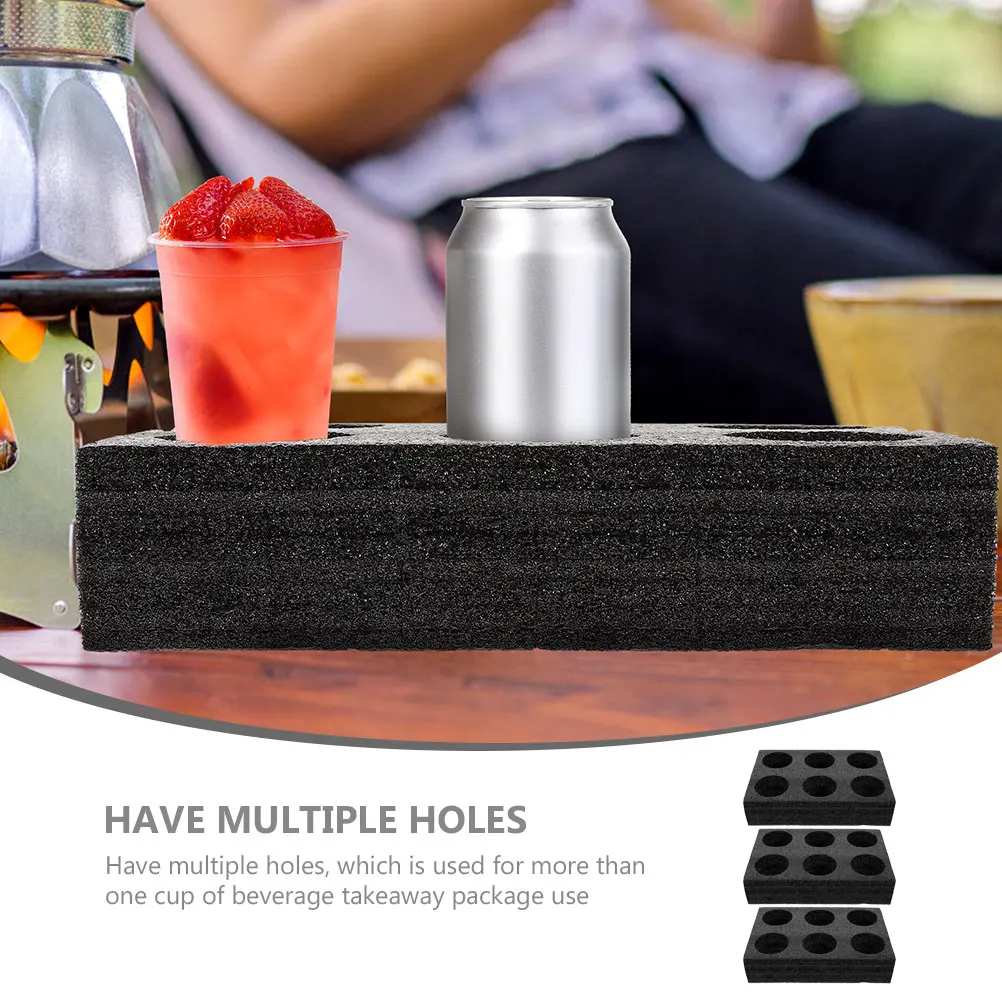 

3 Pcs Cup Holder Multiple Carrier Coffee Tray Porous Accessory Beverage Pearl Cotton