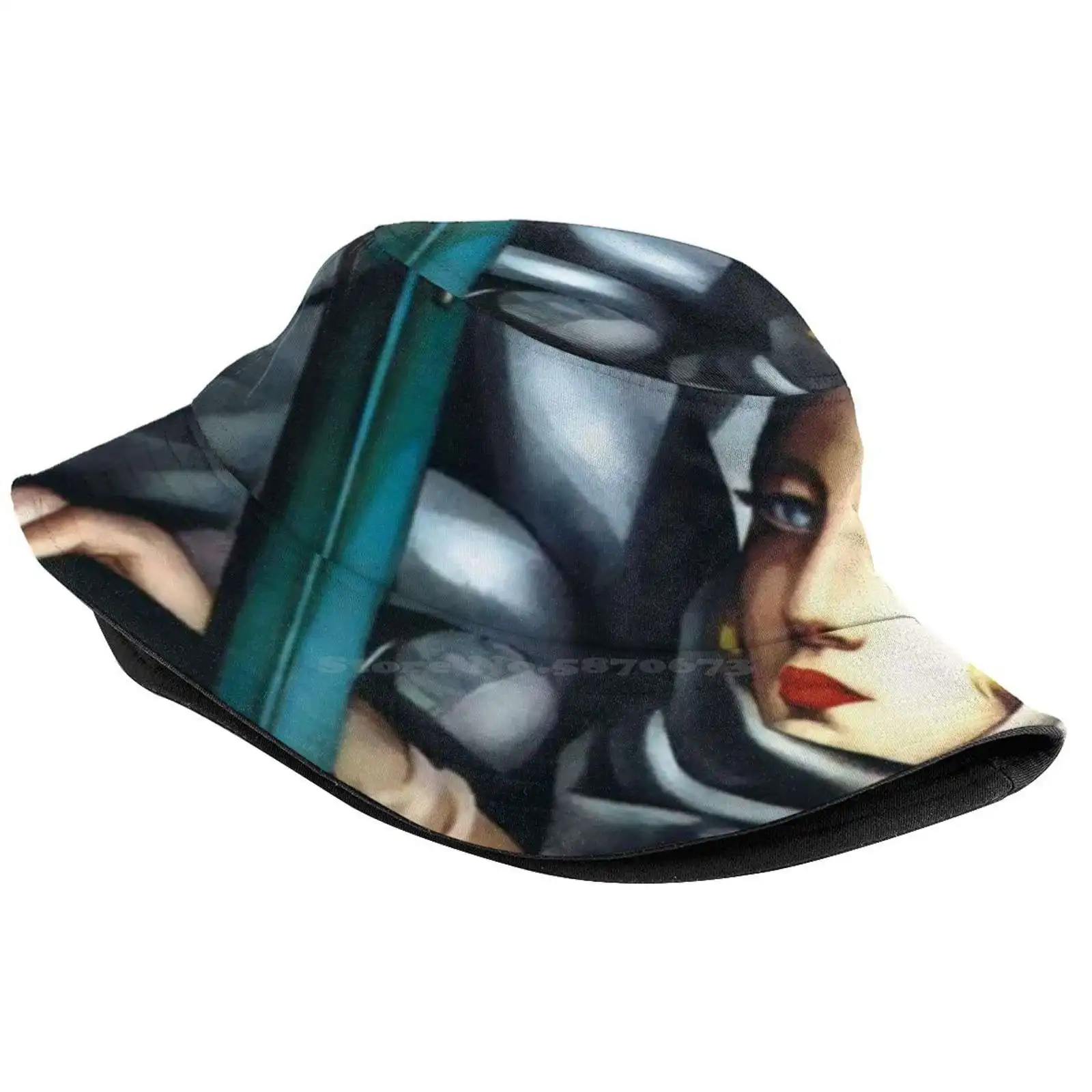 Self-Portrait By De Lempicka Sun Cap Fisherman Hat Bucket Hats De Lempicka Self Portrait Art Green Car Twenties