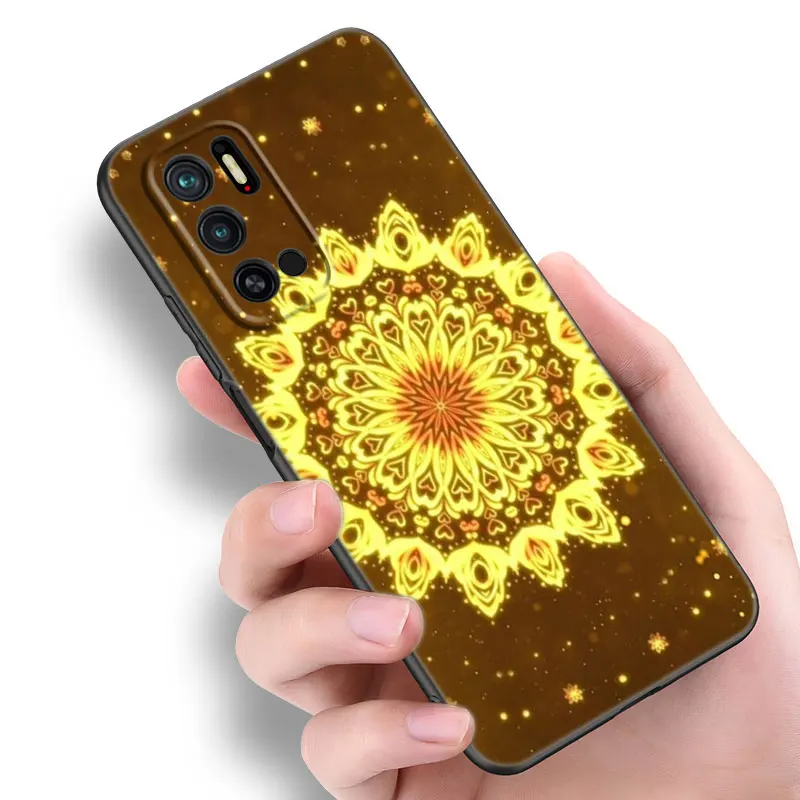 Mandala Chakra Yoga Black Silicone Phone Case For Xiaomi Redmi Note 10 11 11S 12 13 4G 8 9 11T Pro 5G Plus 8T 9S 10S 12S