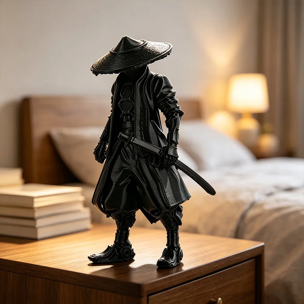 Funny Ninja Statue Decorative Model Multi-functional Samurai Ornaments Creative 3D Printed Warrior Ornament Home