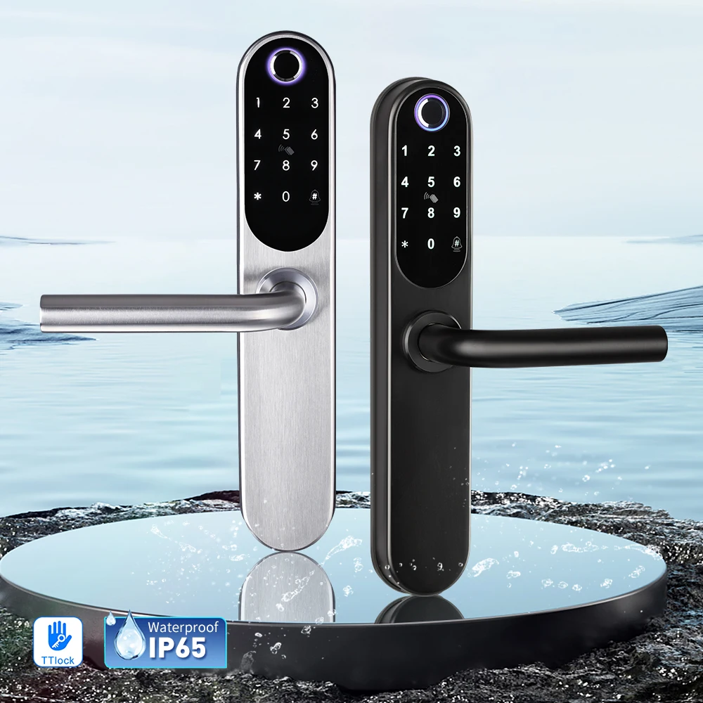 304 Stainless Steel Digital Smart Lock Aluminum Sliding Door Keyless Home Security TUYA TTlock Waterprooof Door Lock