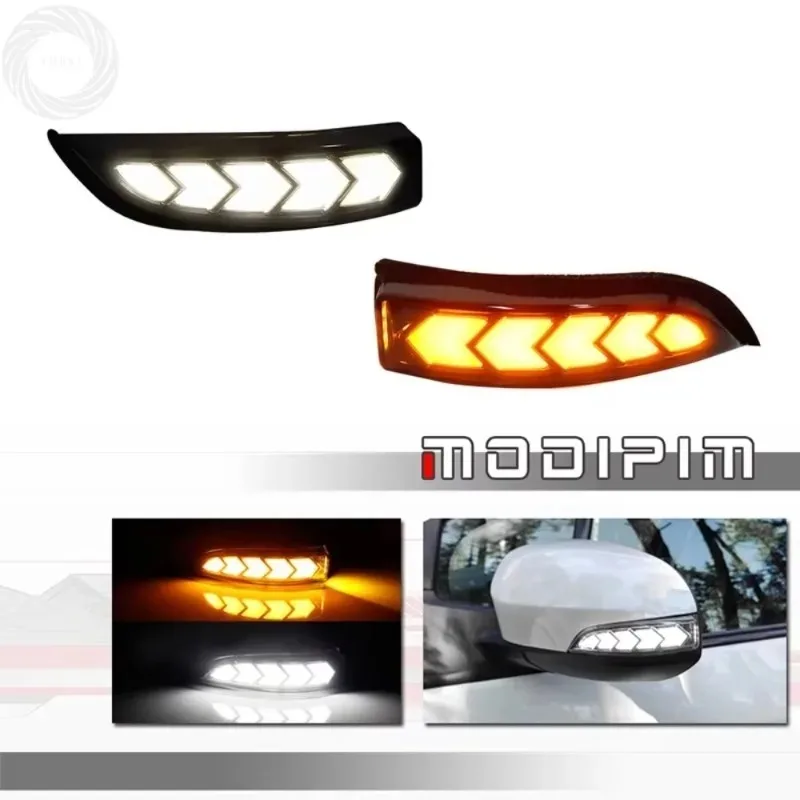 

Uiz 1 Set Amber LED Front Side Mirror Turn Signal Lights Dynamic White Welcome for Toyota Corolla 14-18 Camry XV50 Prius