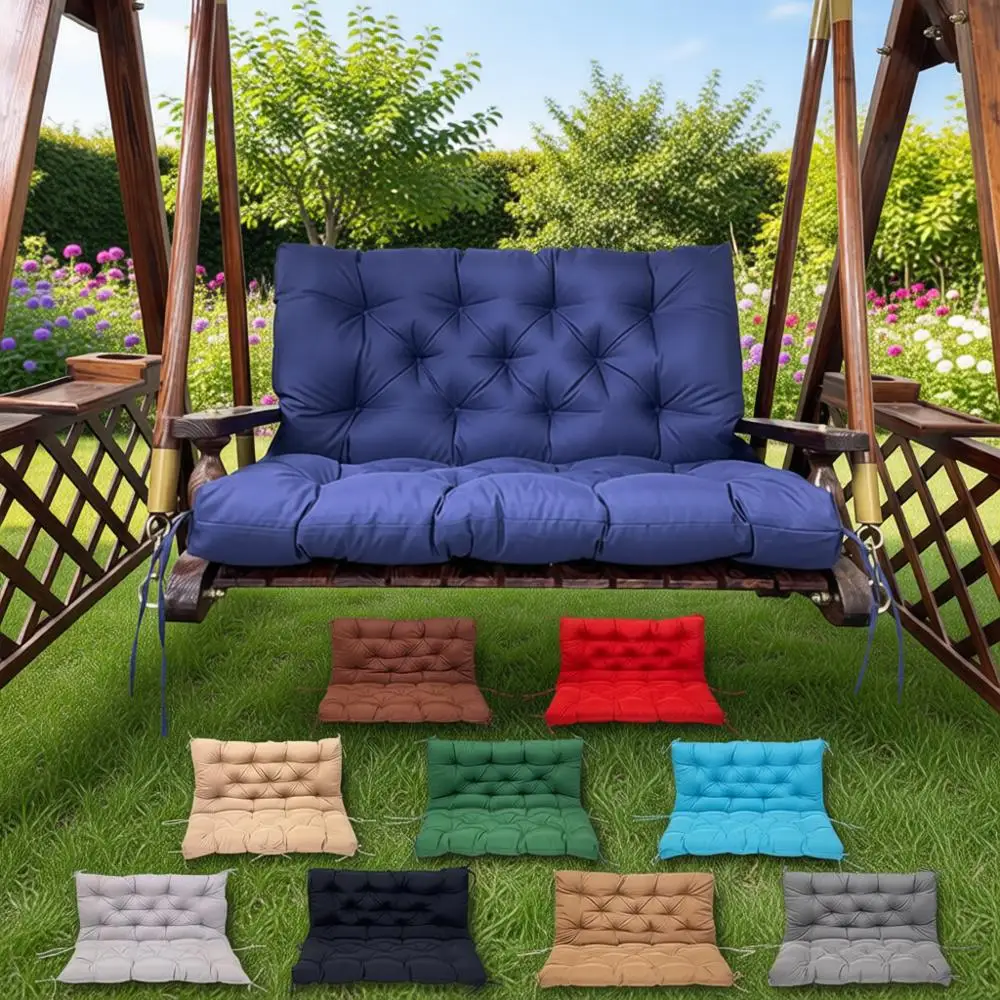 

Водонепроницаемая подушка для уличных качелей на 2-3 человека, 4-слойное толстое сиденье с завязками для садовой скамейки