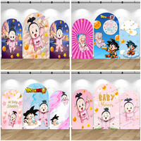 Dragon Ball Z Baby Pan Goku Background Arch Girl Or Boy Birthday Party Backdrop Gender Mi Baby Shower Pink Golden Banner Props