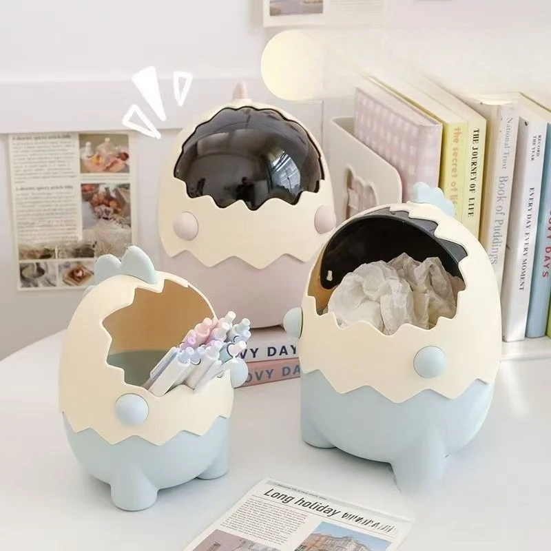 Cute Dinosaur Storage Bin - Student Desk Organizer - Mini Pen Holder - Creative Decorative Item - Boys and Girls' Stationery