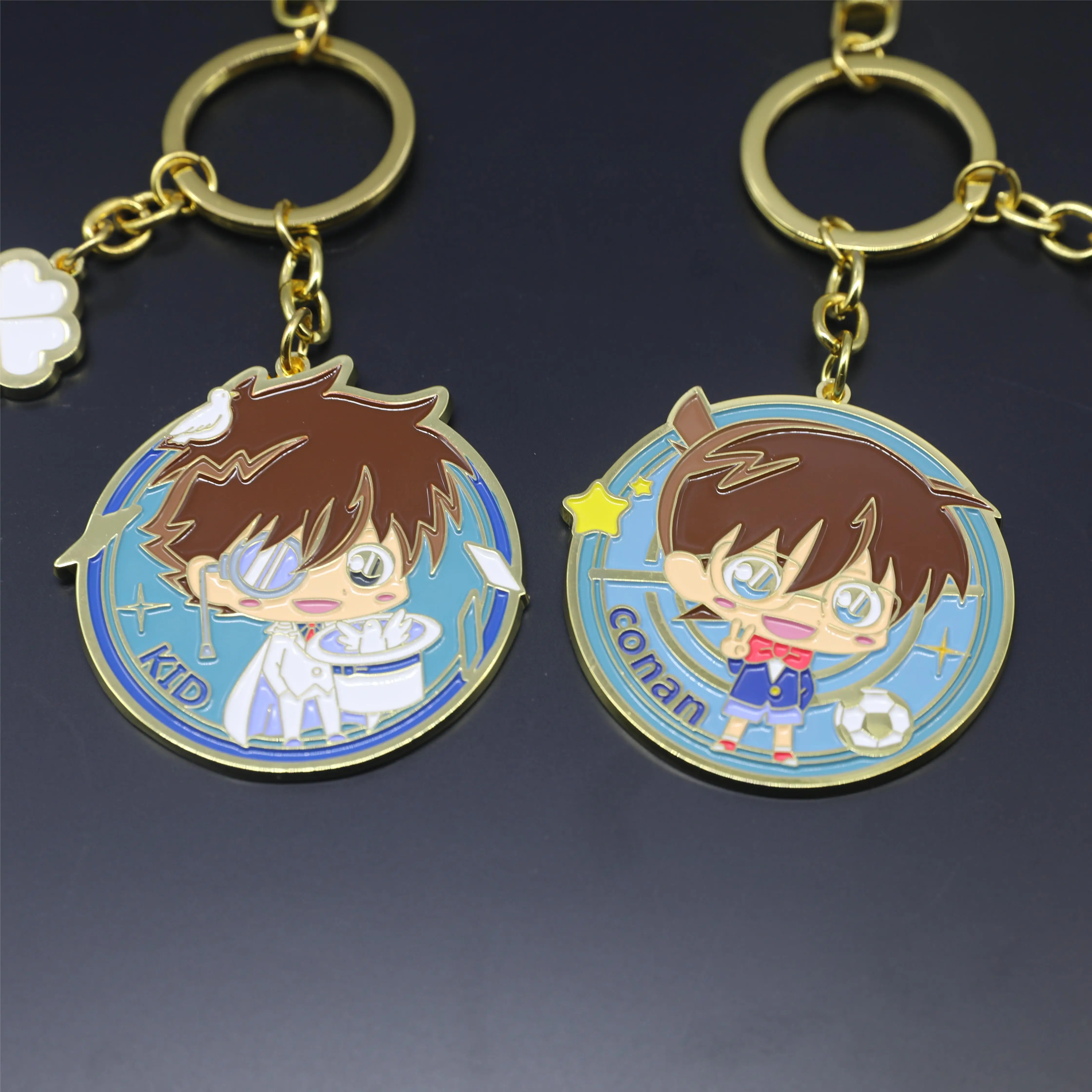 Anime Cartoon Detective Conan Zinc Alloy Keychain Conan KID Bag Pendant Accessories Anime peripheral Jewelry for gifts